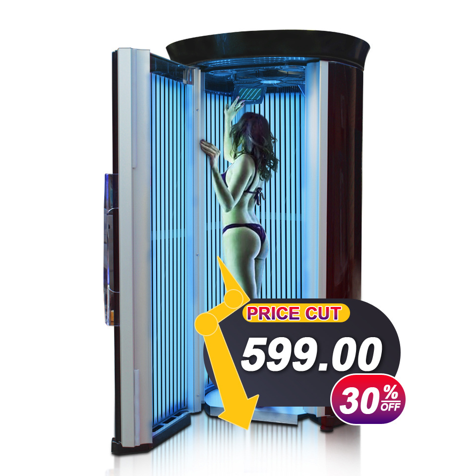 Effective High Pressure Solarium Machine Tanning Booth Bed- Stand UP 28 Lamps Tanning Bed Solarium Machines