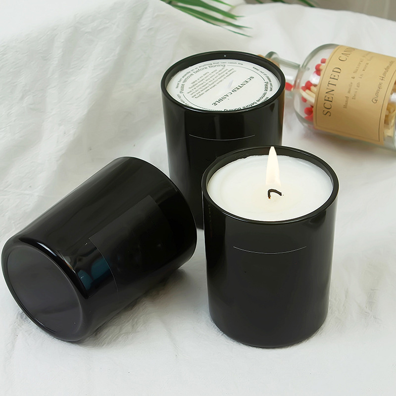 Private Label Black Jar Candles Natural Soy Wax Organic Scented Candle For Home Scented