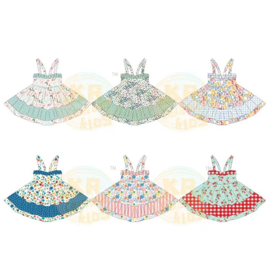 New Stylish Baby Clothing High Quality Cute Princess Party Toddler Dresses Custom Floral Printed Frocks Fancy Girls Dresses