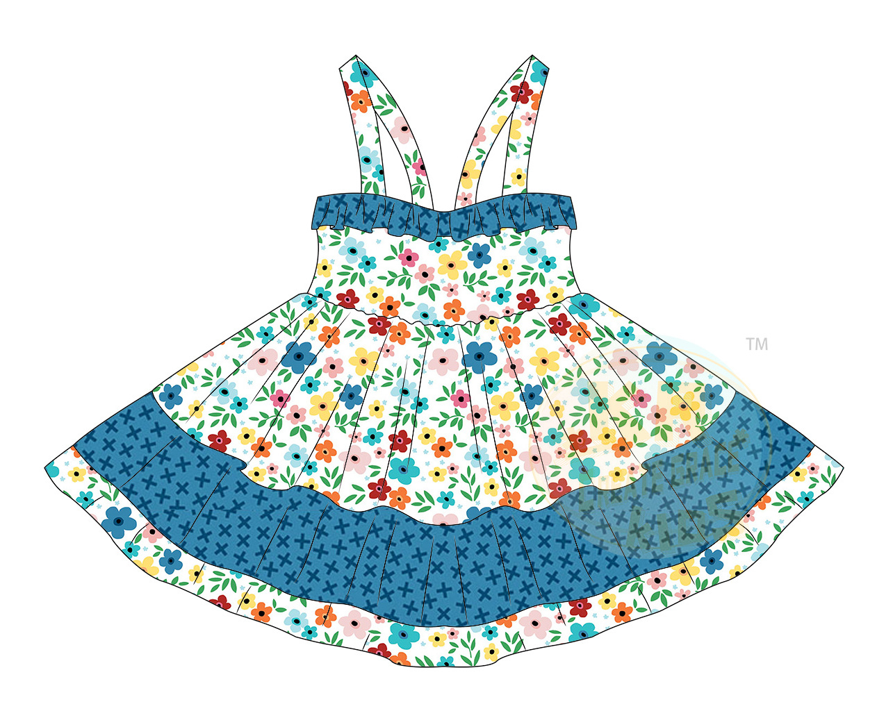 New Stylish Baby Clothing High Quality Cute Princess Party Toddler Dresses Custom Floral Printed Frocks Fancy Girls Dresses