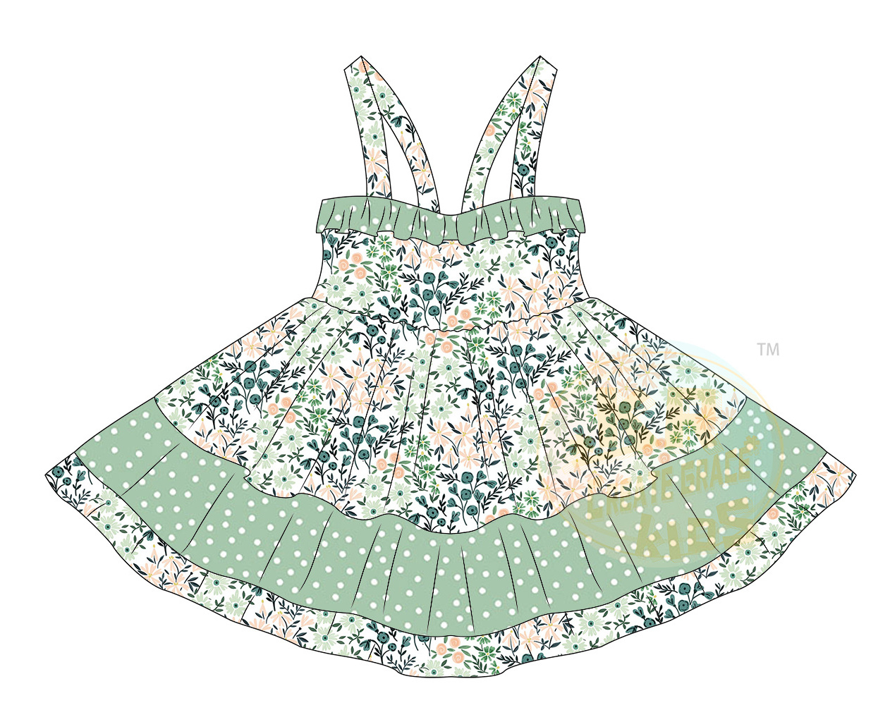 New Stylish Baby Clothing High Quality Cute Princess Party Toddler Dresses Custom Floral Printed Frocks Fancy Girls Dresses