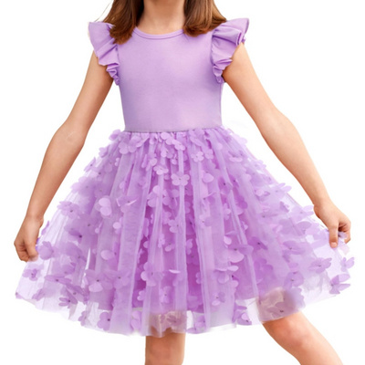 Toddler Tutu Dress Little Girls Fluffy Summer Dresses Casual Party Tulle Sundress for Kids 2-6Y Flower Girls' Wedding Dresses