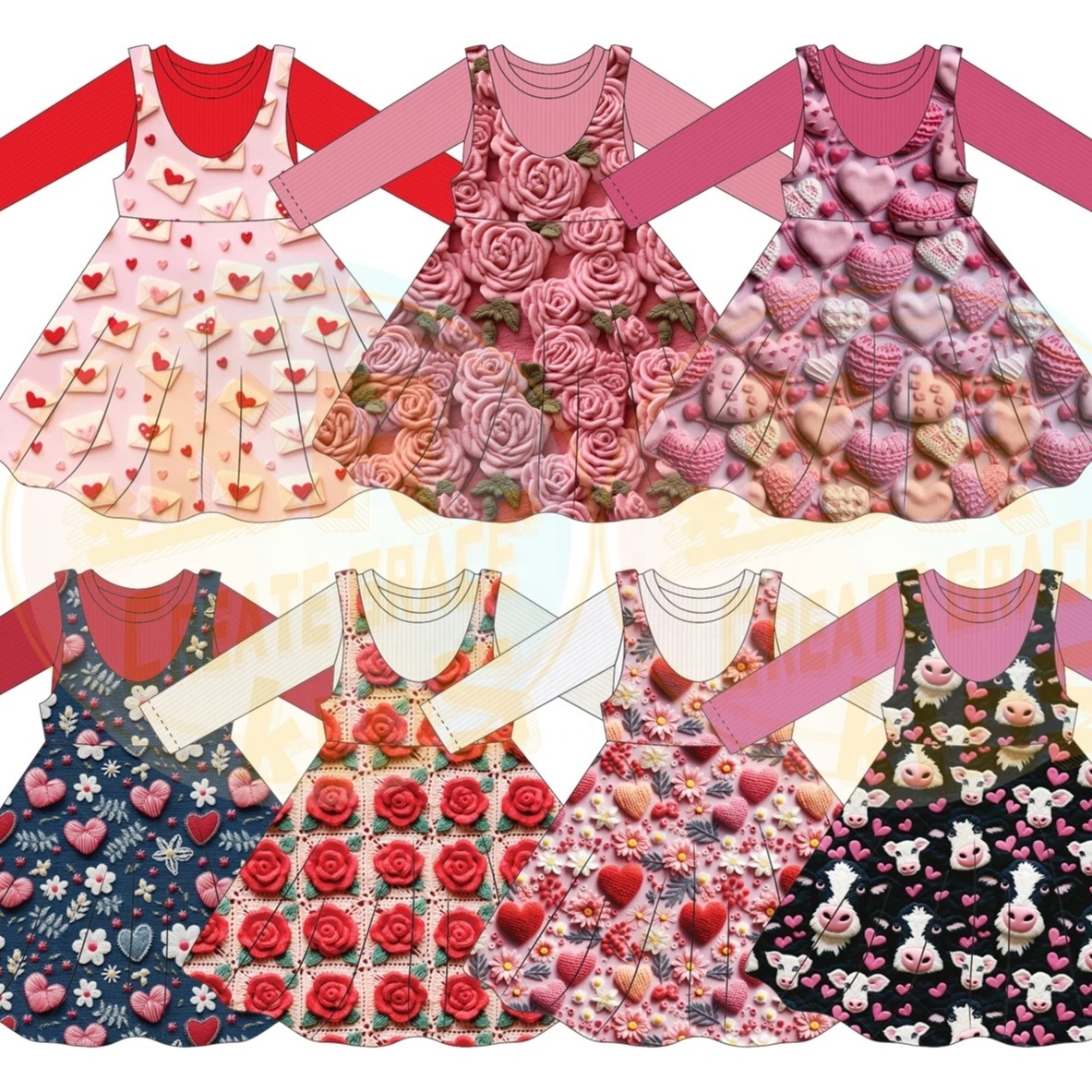 OEM OEM Latest Design 3D Printing Baby Girl Dress Spring Fall Kids Dresses Casual Princess Dress Baby Girl Clothing