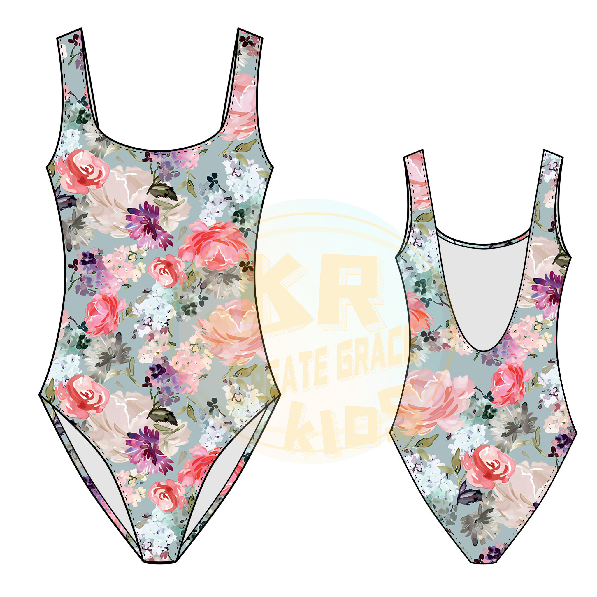 OEM 2024 new girls' swimsuit Baby one strap swimsuit Blue pink print cute beach bikini sweet children's swimwear