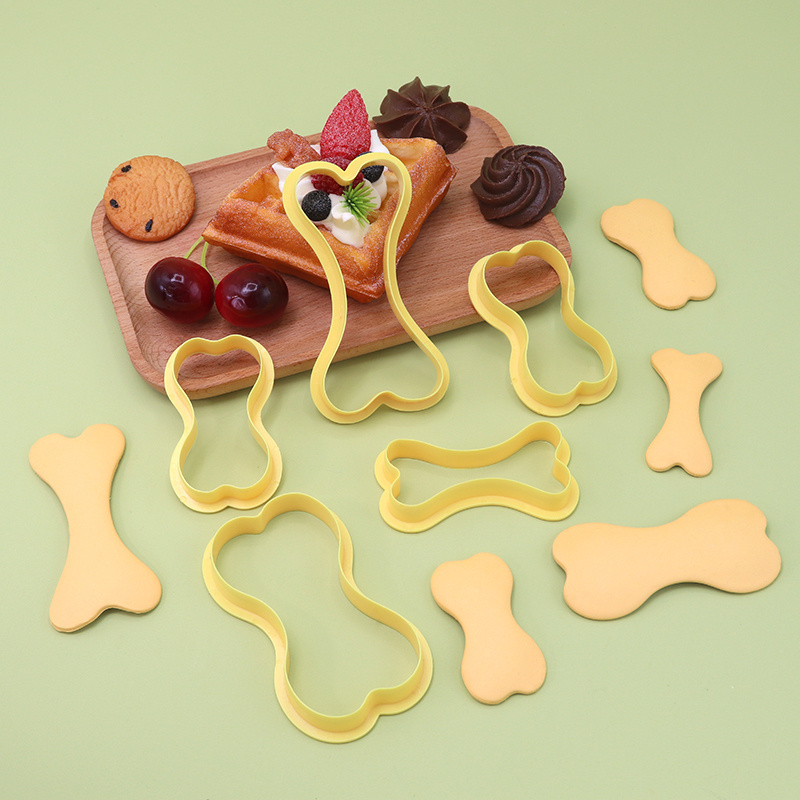 5pcs Dog Bone Plastic Molds Bone Shapes for Cookies Diy Baking Molds