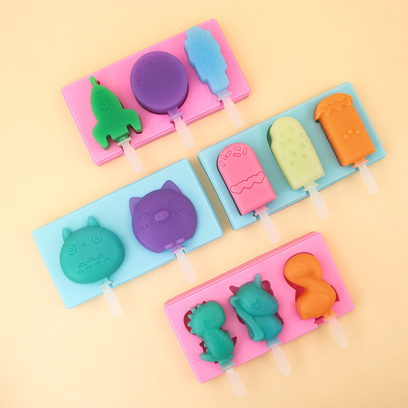 DIY ice cream silicone mold fruit Popsicle mold Household children's Popsicle food grade cartoon creative model