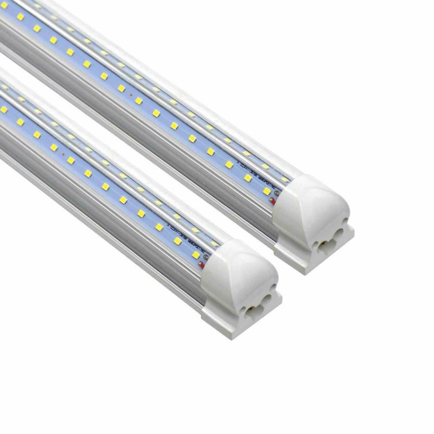 High quality 28W 36W 42W 65W 4 5 6 8 feet Aluminum V shape 2 lines 4 5 6 8 ft T8 G13 led tube with fixture