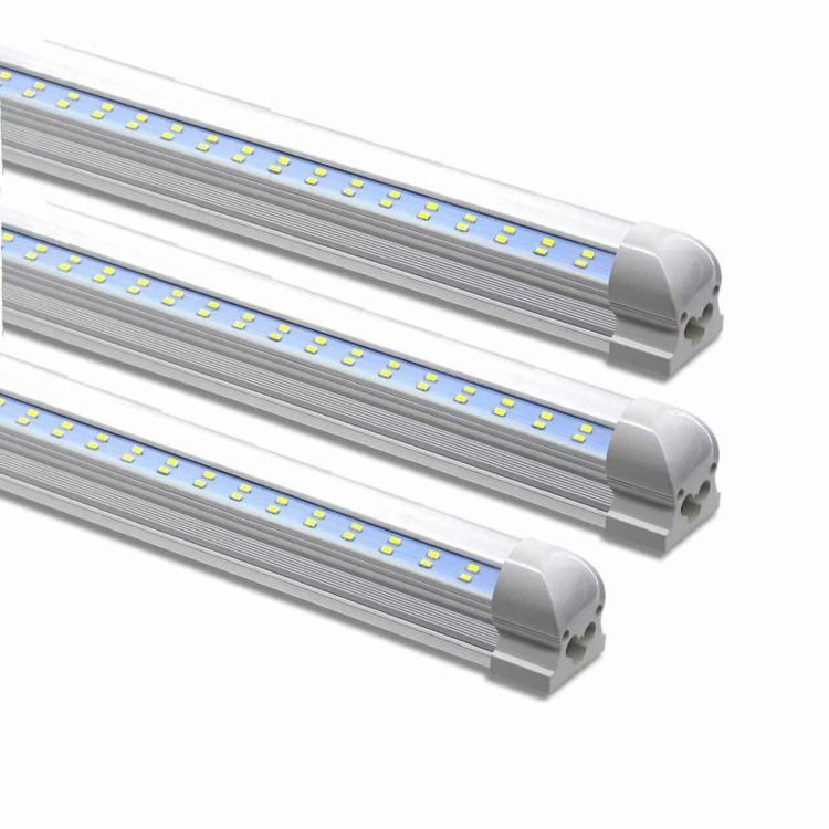 High quality 28W 36W 42W 65W 4 5 6 8 feet Aluminum V shape 2 lines 4 5 6 8 ft T8 G13 led tube with fixture