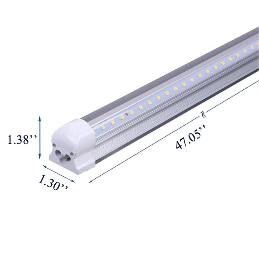 Linkable 300 degree beam angle V shape T8 1.2M 4 foot  40W led tube  lights LED shop light for garage kichen and super market