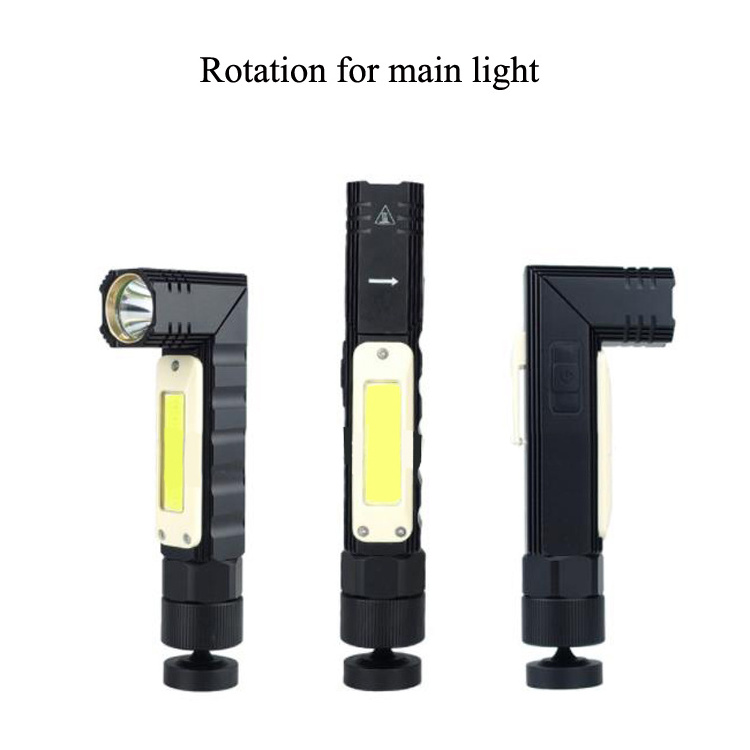 multifunction cob red white  led torch light  aluminum 15W magnet led flashlight 90 rotation degree flashlights USB rechargeable