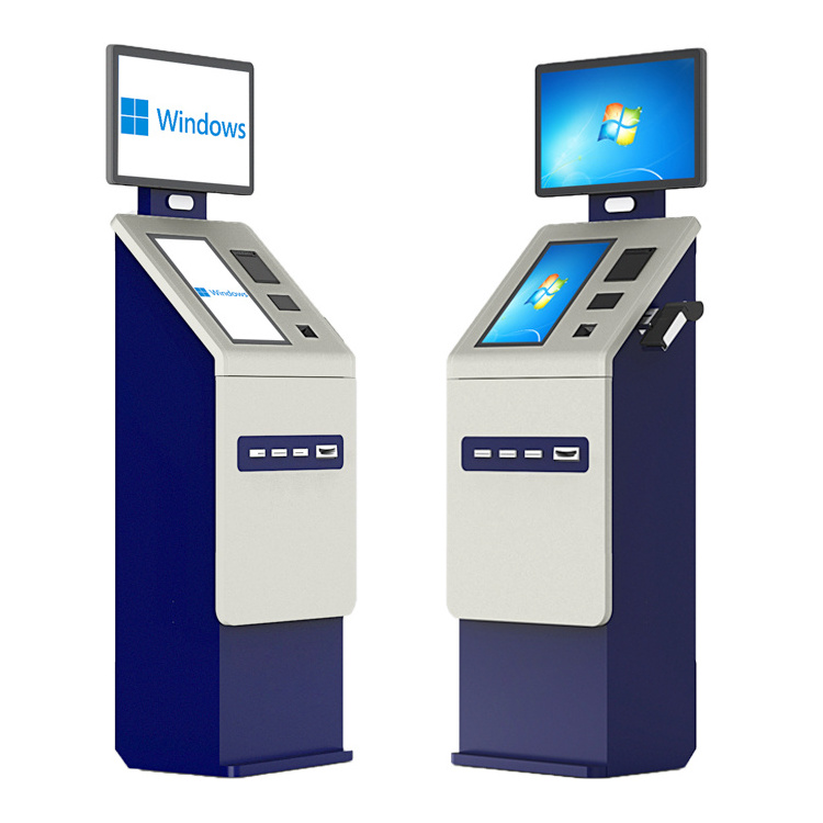 Crtly Dual screen self service payment terminal kiosk with cash acceptor and credit/debit card reader for gaming casino and lott