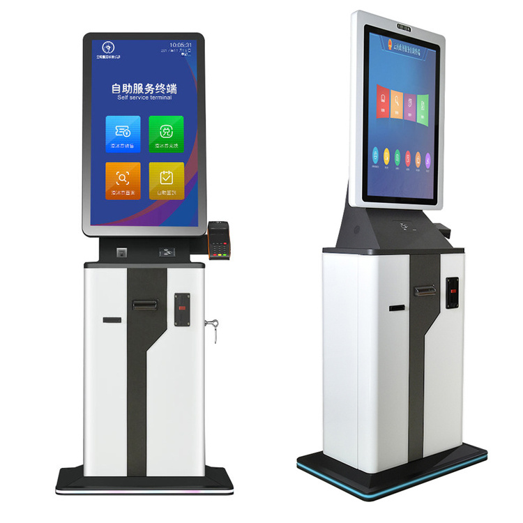 Crtly floor standing interactive customer service kiosk touch screen parking garage payment kiosk ticketing vending machine