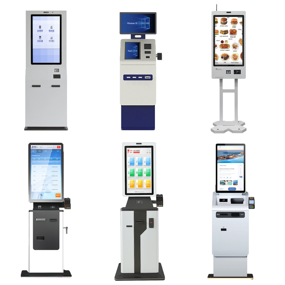 Crtly payment kiosk cash and bill self check in kiosk hotel passport scanner card dispenser kiosk cash recycler machine