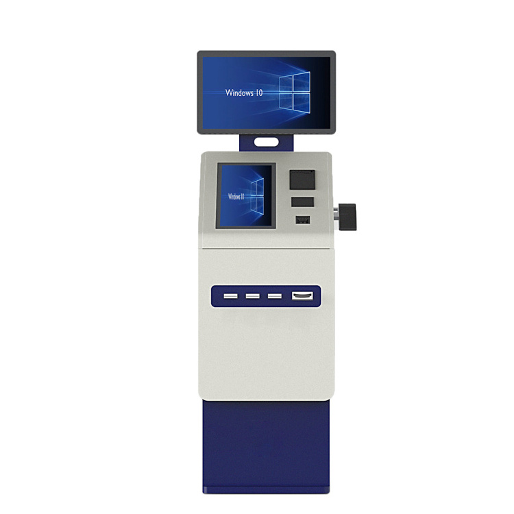 Crtly Dual screen self service payment terminal kiosk with cash acceptor and credit/debit card reader for gaming casino and lott