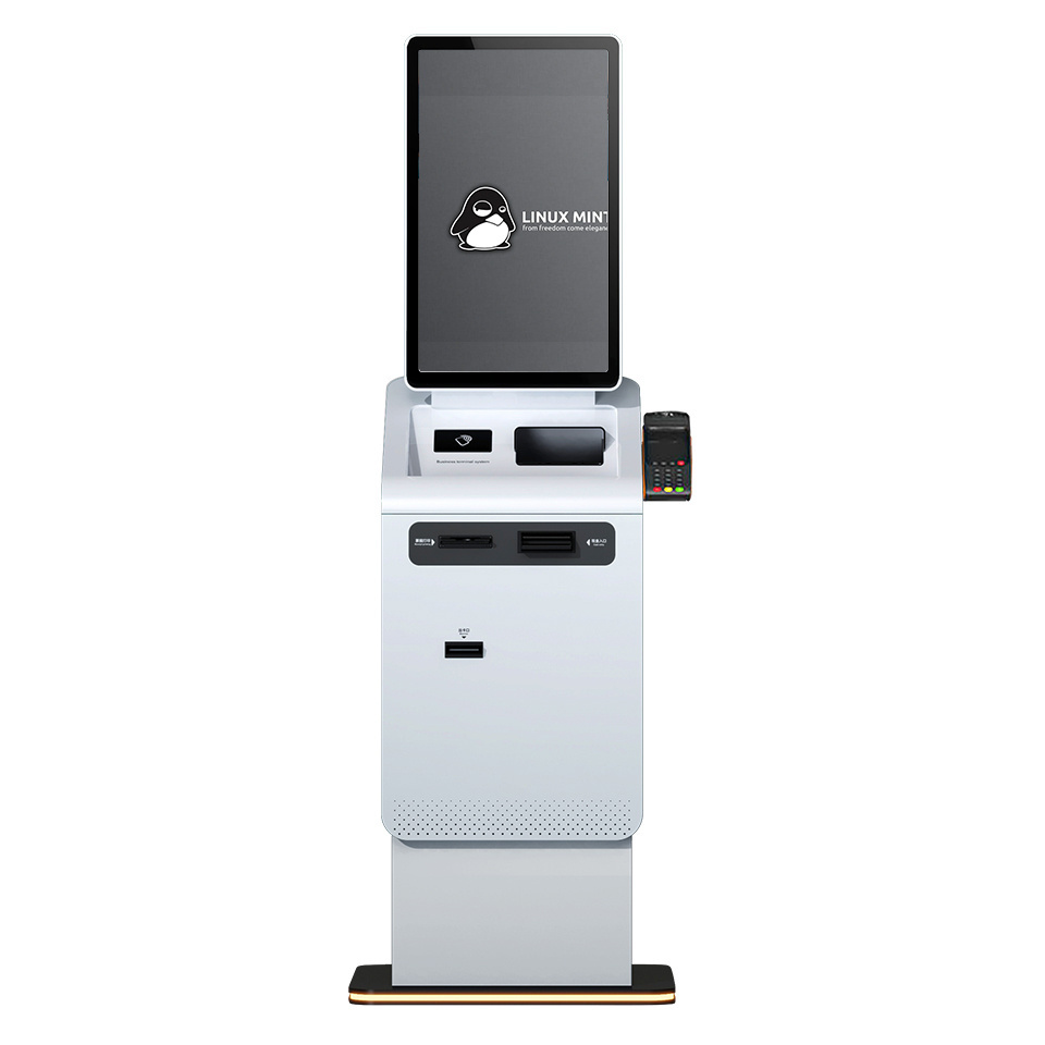 Crtly parking hotel check in kiosks self payment smart  cash/card payment check cashing kiosk currency exchange machine