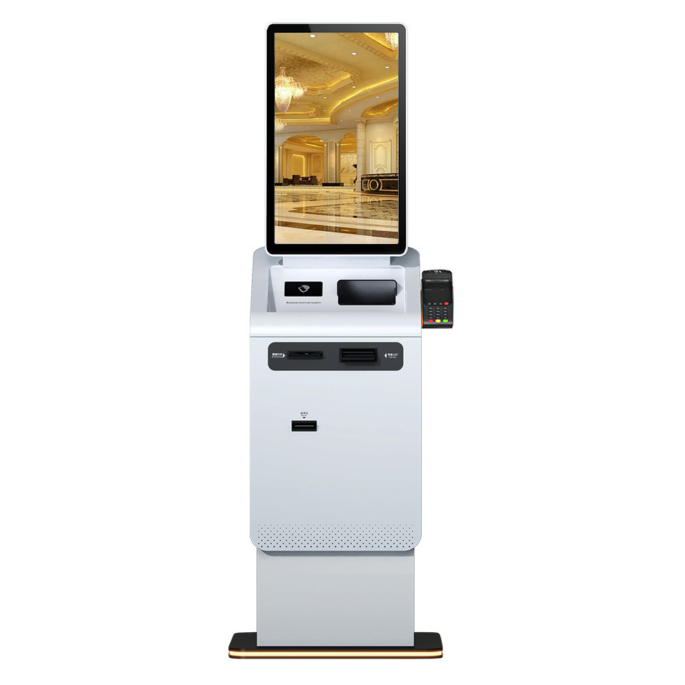 Crtly parking hotel check in kiosks self payment smart  cash/card payment check cashing kiosk currency exchange machine