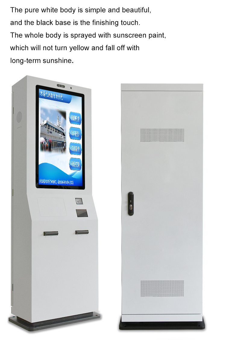 Crtly Hot sale outdoor parking lot ticket machine mount 32 inch multi-function ticket vending 24/7 kiosk