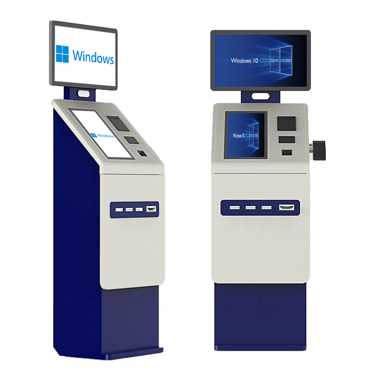 Crtly Dual screen self service payment terminal kiosk with cash acceptor and credit/debit card reader for gaming casino and lott