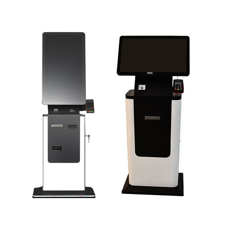 Self service parking payment kiosk with banknote acceptor and coin acceptor coin