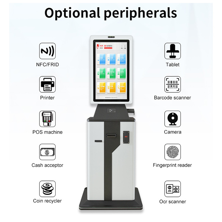 Crtly floor standing interactive customer service kiosk touch screen parking garage payment kiosk ticketing vending machine