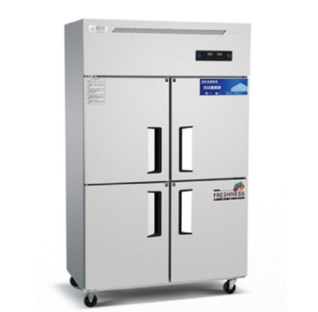 Commercial supermarket energy saving refrigerator four door vertical stainless steel freezer for freezing meat and fish