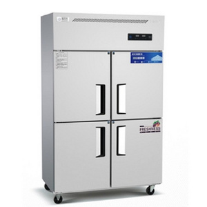 Commercial supermarket energy saving refrigerator four door vertical stainless steel freezer for freezing meat and fish