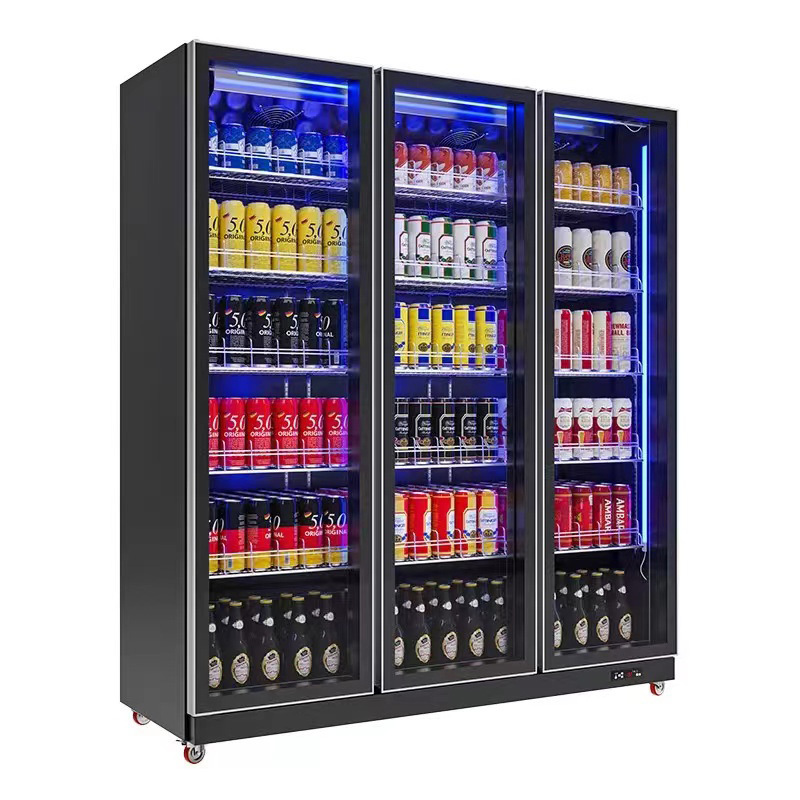 Glass Door display Refrigerator Beer Beverage Vertical Freezer Refrigerator Pepsi Beverage Refrigerator for commercial use