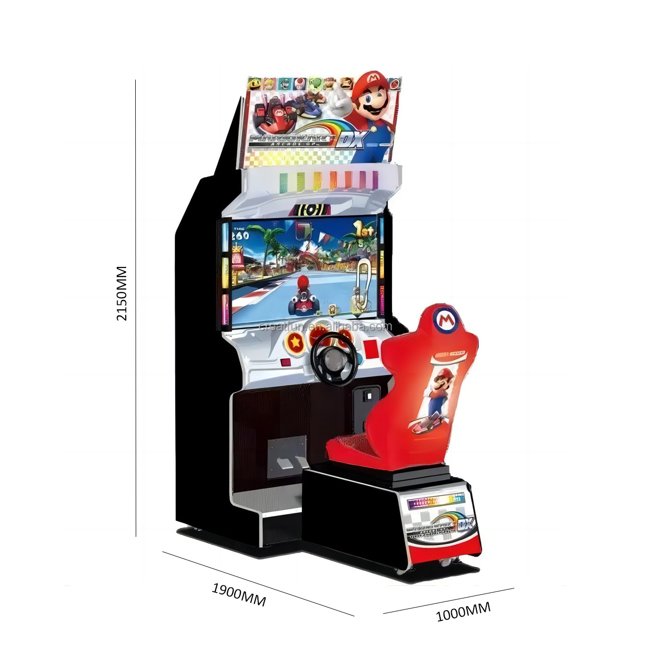 Mario Kart Video Racing Game Machine Simulator Arcade Kids Coin Operated 220V Metal Plastic Wooden Materials Fun Entertainment