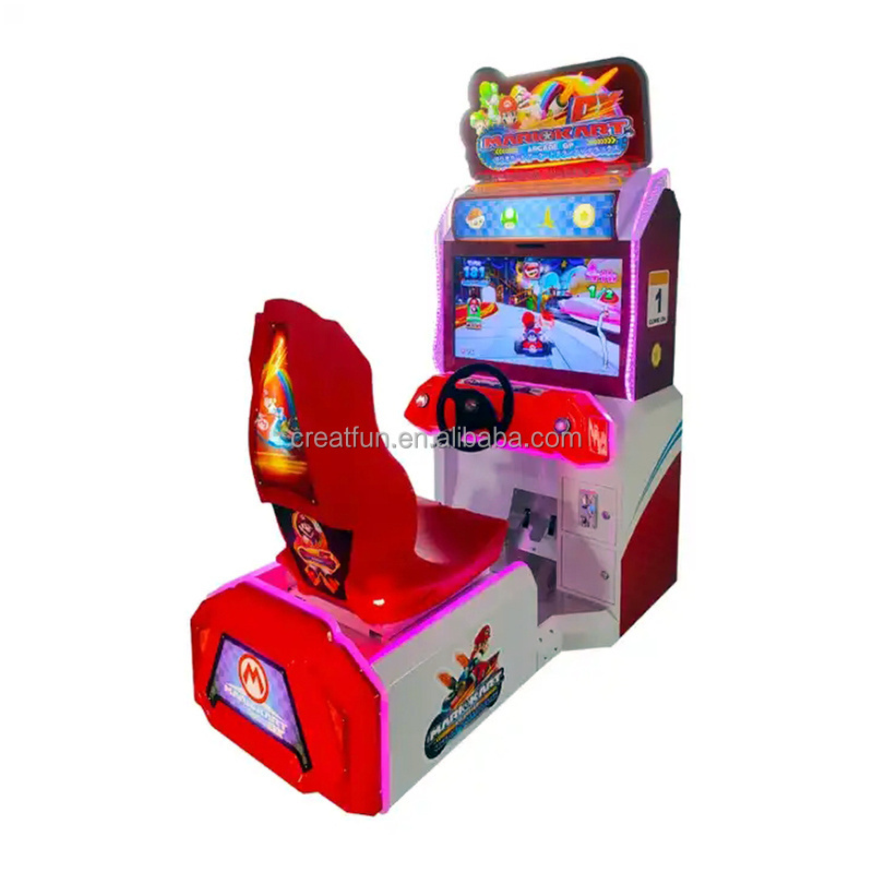 Mario Kart Arcade Simulator Racing Game Machine Coin Operated Video Game System Game Centers Durable Plastic Wooden Construction