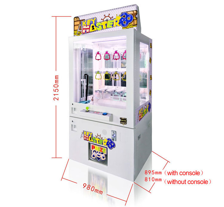 Coin operated 9 holes golden key game shopping mall vending machine claw machine black wholesale mini key master