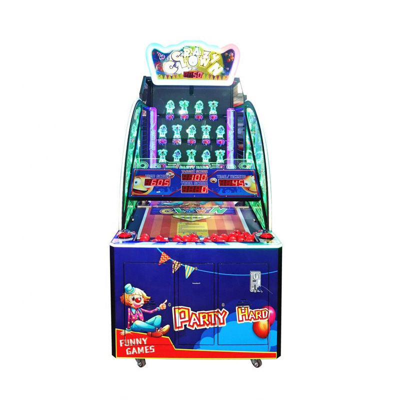 2022 Hot sales Indoor Coin Operated Game Machines  Crazy Clown Throwing Ball Games Lottery Machine