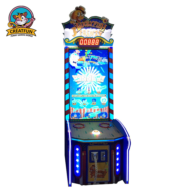 Kids Lottery ticket redemption Funny lucky fish coin operated Game Machine for sale