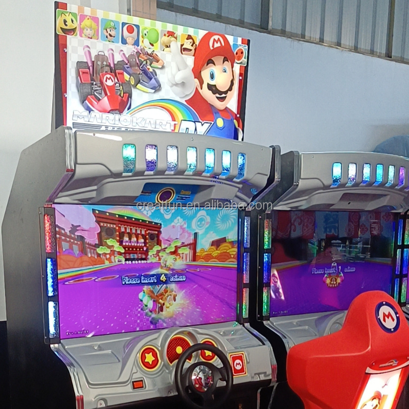 Mario Kart Video Racing Game Machine Simulator Arcade Kids Coin Operated 220V Metal Plastic Wooden Materials Fun Entertainment