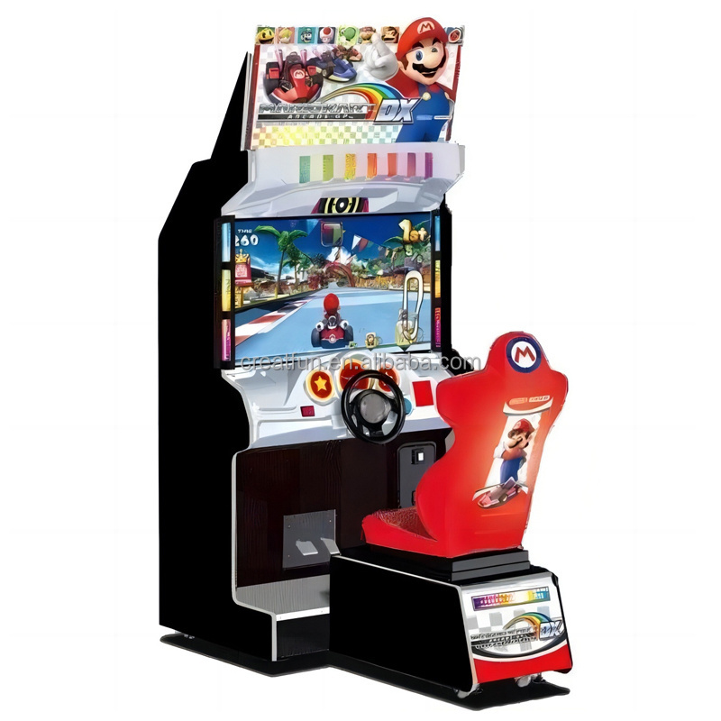 Mario Kart Video Racing Game Machine Simulator Arcade Kids Coin Operated 220V Metal Plastic Wooden Materials Fun Entertainment