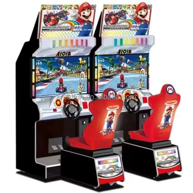 Mario Kart Video Racing Game Machine Simulator Arcade Kids Coin Operated 220V Metal Plastic Wooden Materials Fun Entertainment