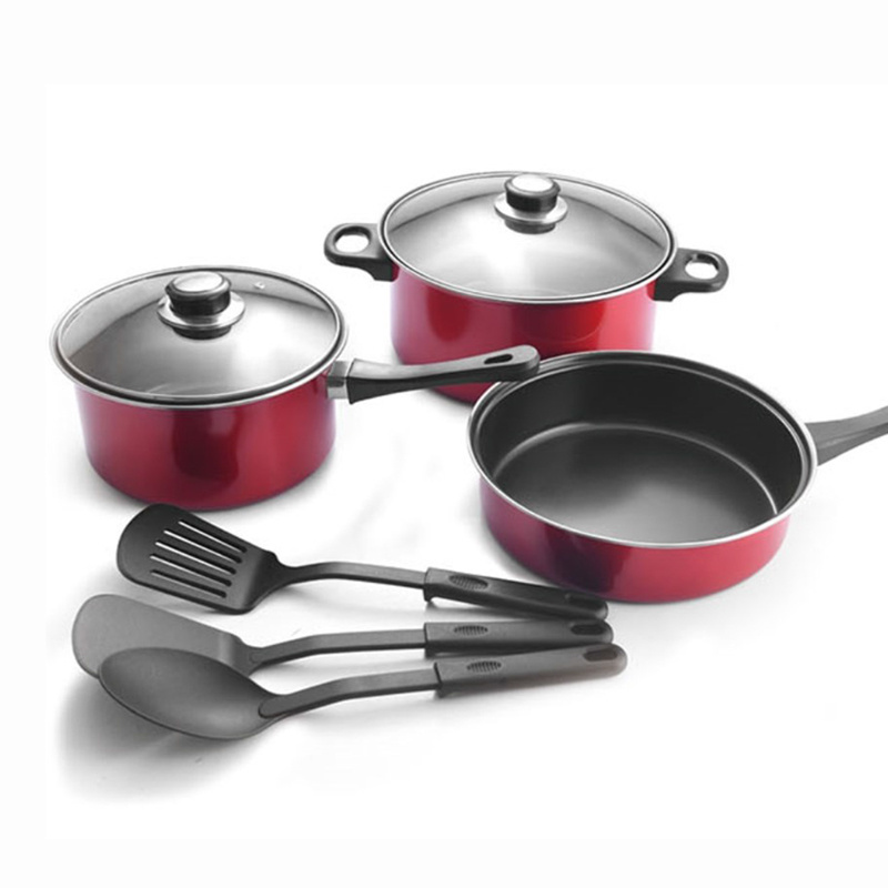 Wholesale Cookware 8 Piece Set Nonstick Cookware Stock Pot Frying Pan Multi-piece Kitchen Cookware Set