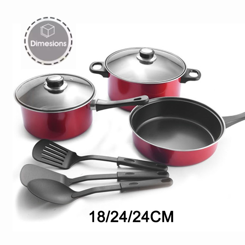 Wholesale Cookware 8 Piece Set Nonstick Cookware Stock Pot Frying Pan Multi-piece Kitchen Cookware Set