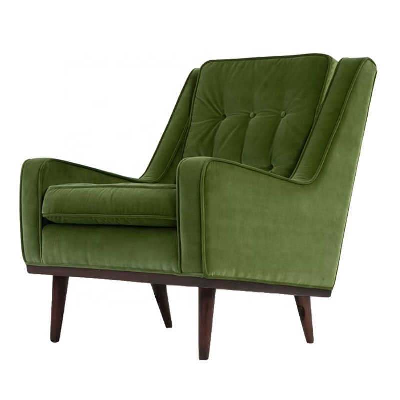 Scott Accent Chair Grass Green Velvet Armchair Living Room Furniture Chairs