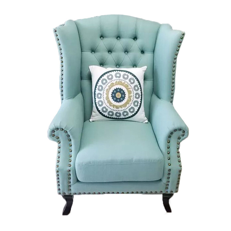 Chesterfield Fabric Queen Anne High Back Wing Chair Chesterfield Armchair Lounge Chairs