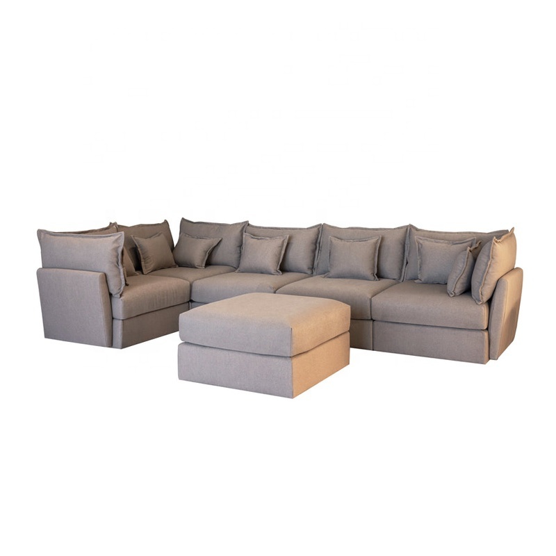 3 Seater Sofa and Double Chaise Convertible Sectional Sofa U Shaped Couch with Double Reversible Chaise Modular Sectional Sofas