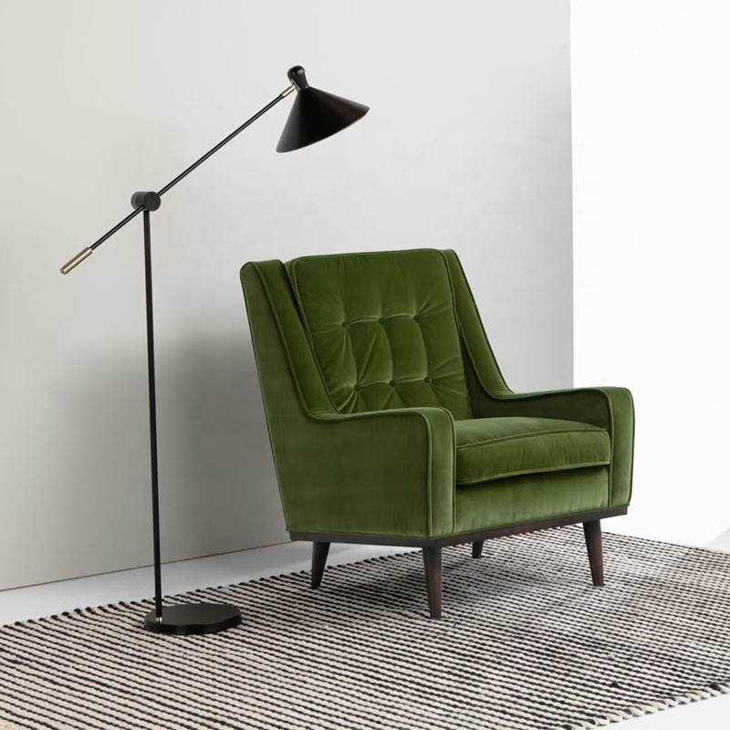 Scott Accent Chair Grass Green Velvet Armchair Living Room Furniture Chairs