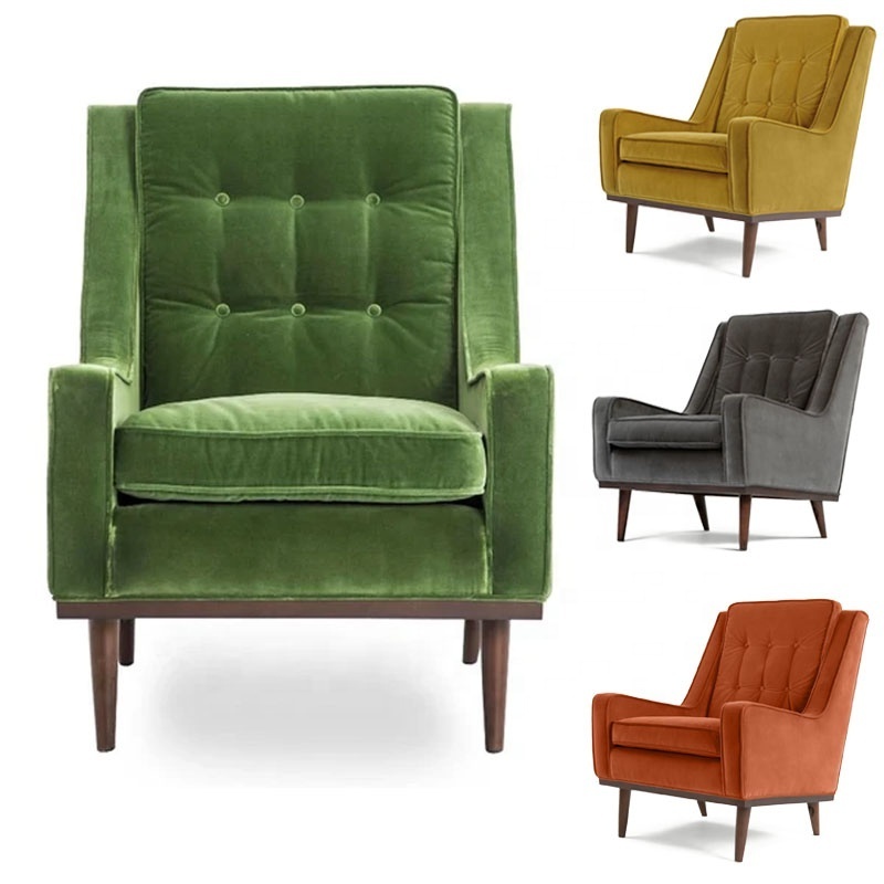 Scott Accent Chair Grass Green Velvet Armchair Living Room Furniture Chairs