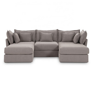 3 Seater Sofa and Double Chaise Convertible Sectional Sofa U Shaped Couch with Double Reversible Chaise Modular Sectional Sofas