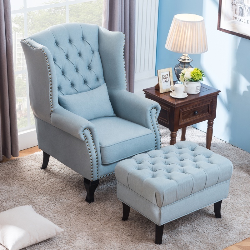 Chesterfield Fabric Queen Anne High Back Wing Chair Chesterfield Armchair Lounge Chairs