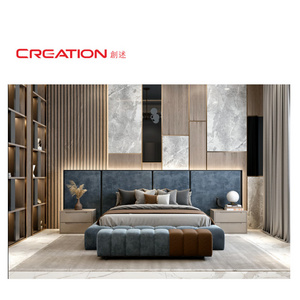 CREATION Luxury Apartment Hotel Magic Design Upholstered Fabric LED Hotel Furniture Dubai