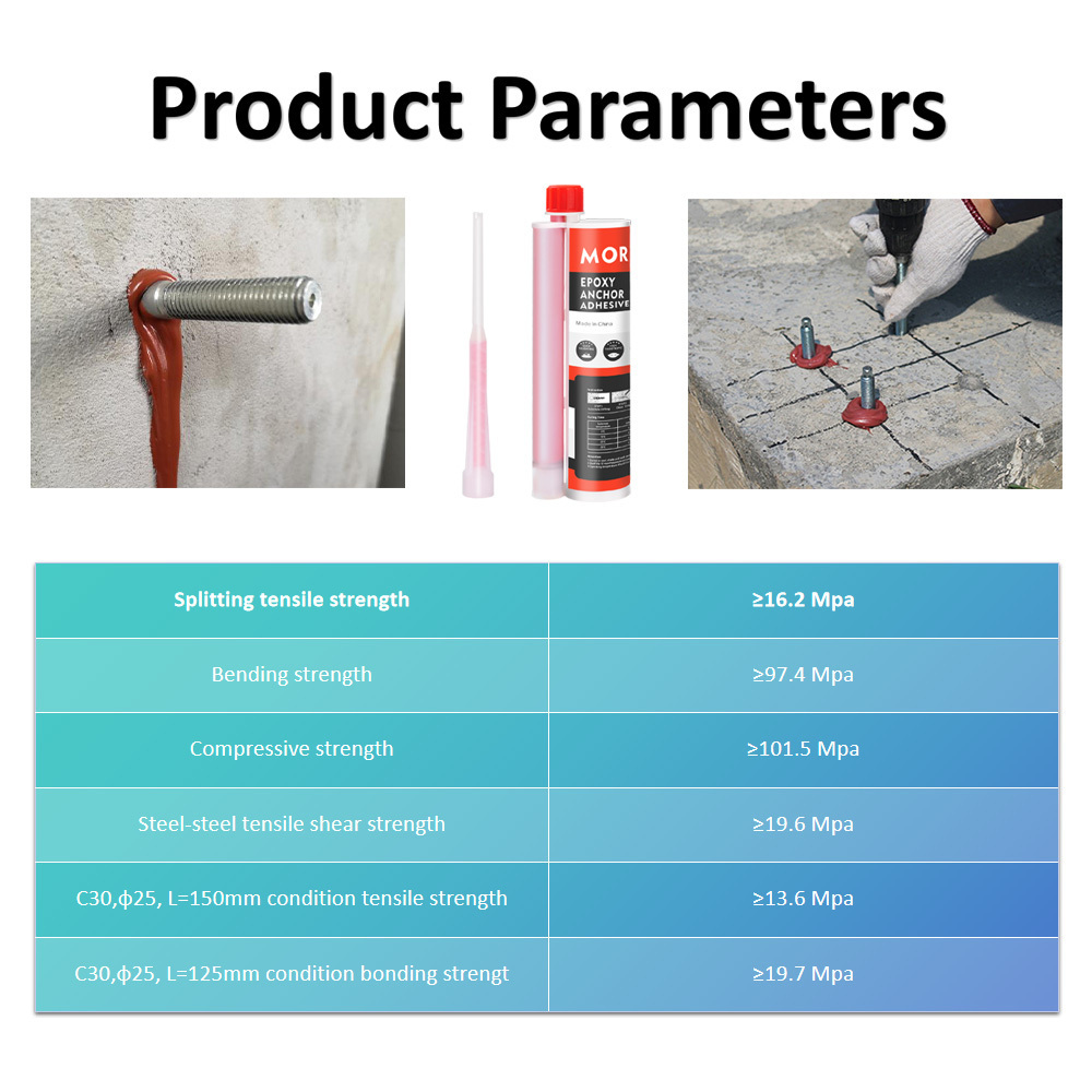 high quality approval Pure epoxy injection mortar concrete bonding adhesive for plant rebars