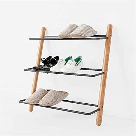 Small shoe rack for slippers and shoes handicraft item made of iron and wood customize size and color available wholesale produ