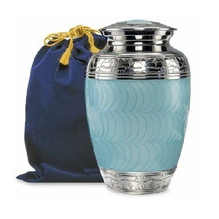 Japanese Urn For Adult Ashes For Aluminium Handmade Cremation Urn for Human Ashes Large Elite Blue Urn A Perfect