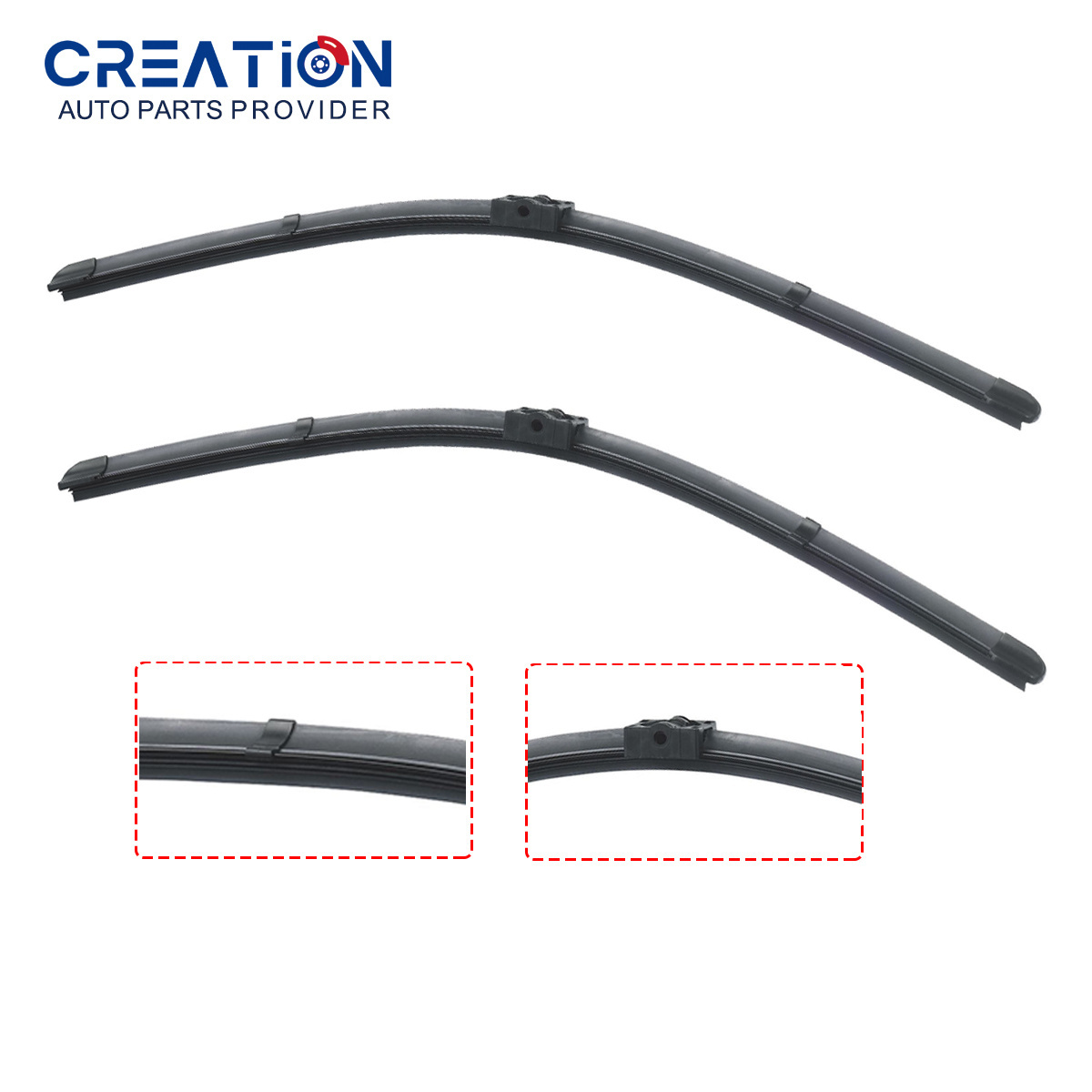 CREATION Universal Car Wiper Frameless multiple sizes Windshield Wiper Customized Packaging Flat Soft Wiper Blades