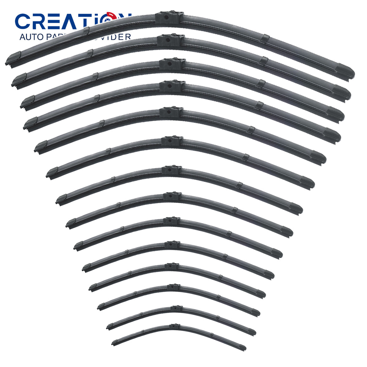 CREATION Universal Car Wiper Frameless multiple sizes Windshield Wiper Customized Packaging Flat Soft Wiper Blades